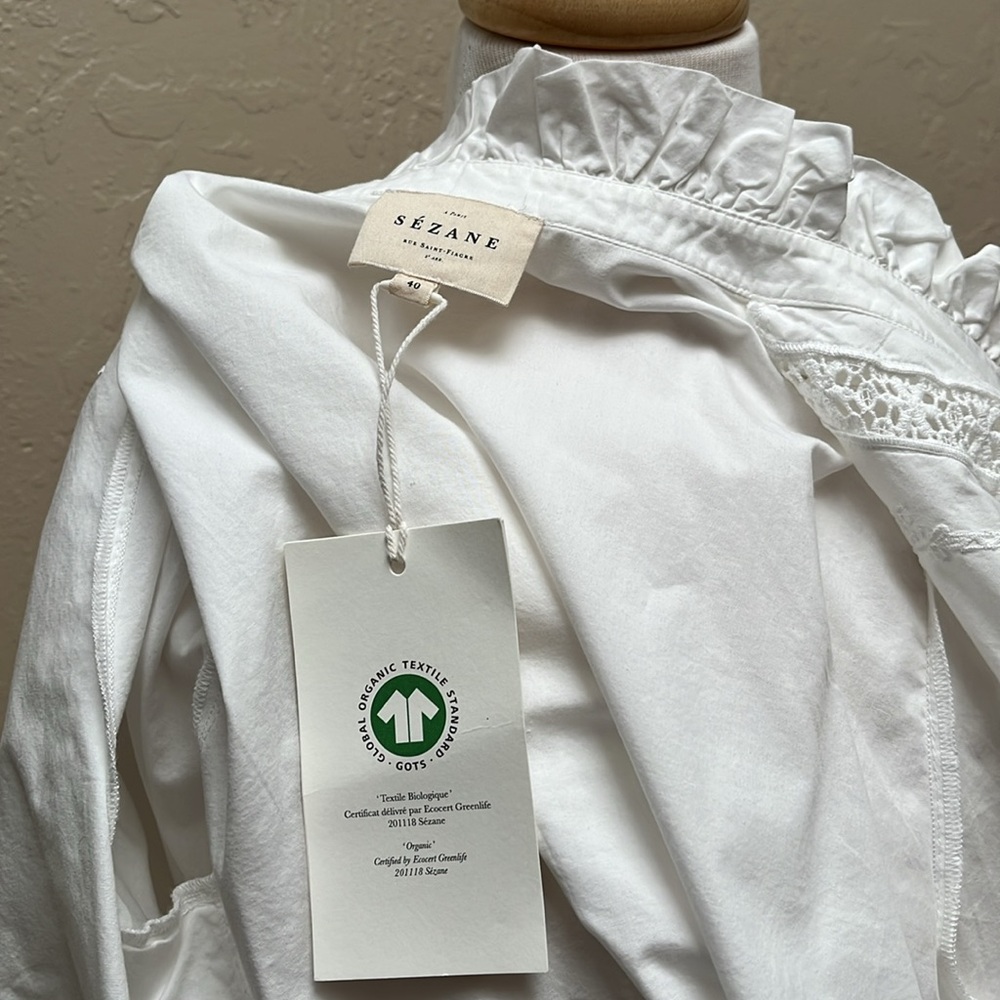Sézane Ulysse Shirt in Ecru, size 40 (US8), NWT - Picture 16 of 16